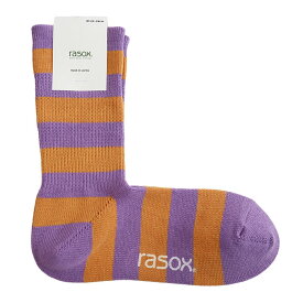 【ポイント15倍】 ラソックス 正規取扱店 日本製 rasox ソックス まとめ買い L字型 CA250CR02 ツートン・パネルボーダー 靴下 くつ下 直角 レディース メンズ 女性 男性