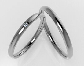 結婚指輪　ペア　2本セット　プラチナ100～950　選べるプラチナ　シンプル　ダイヤ　2mm 　甲丸　ペアリング　プレゼント　ギフト　男女兼用　お揃い