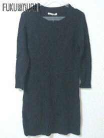 ◇ spick and span ウール ニット 長袖 膝丈 ワンピース ブラック レディース 【中古】