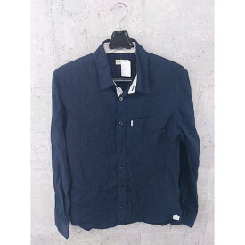 ◇ ◎ nano universe ナノユニバース 長袖 シャツ サイズM ネイビー系 メンズ P 【中古】