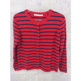 ◇ Spick&Span スピック＆スパン ボーダー ニット 長袖 カーディガン 4 レッド * 【中古】