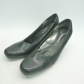 ◇ Crossi クロッシー オフィスカジュアル ビジネス シンプル パンプス サイズ25.0 ブラック レディース E 【中古】