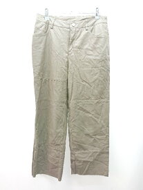 ◇ NANING9 フロントファスナー 無地 シンプル 大人カジュアル レザーパンツ サイズS ブラウン レディース E 【中古】