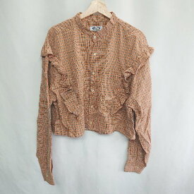 ◇ OLD NAVY オールドネイビー チェック柄 長袖 シャツ サイズXL オレンジ系 レディース E 【中古】