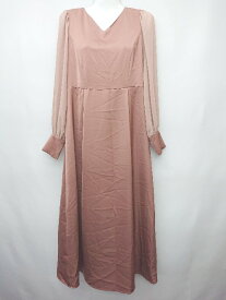 ◇ haco! ハコ 長袖 膝下丈 ワンピース サイズM ピンクベージュ系 レディース P 【中古】
