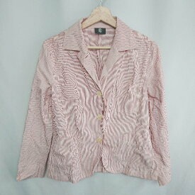 ◇ BOGNER ボグナー ストライプ柄 長袖 シャツ サイズ38 レッド系 ホワイト レディース E 【中古】