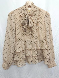 ◇ CECIL McBEE セシルマクビー ドット 水玉　リボン 長袖 シャツ　ブラウス サイズM ブラウン レディース P 【中古】