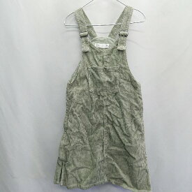 ◇ ⊇ ZARA コーデュロイ サロペット風 キッズ ロング丈 ワンピース サイズ122 カーキ 女の子 E 【中古】