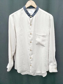 ◇ ⊂ STUDIOUS ステュディオス スタンドカラー 長袖 シャツ サイズ2 アイボリー メンズ P 【中古】