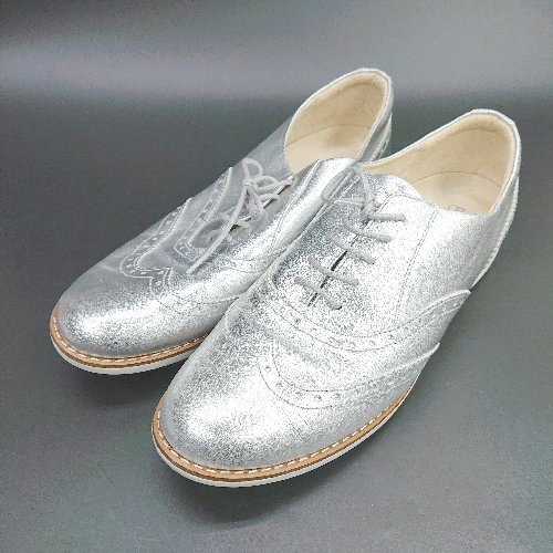 ◇ Θ ASICS アシックス PEDARA 1212A046 ローファー 表記なし シルバー レディース E  【中古】