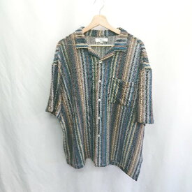 ◇ ⊂ ASTRONOMY アストロノミー 総柄 半袖 シャツ サイズM ブルー系 メンズ E 【中古】