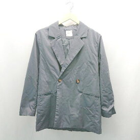 ◇ feepur フロントボタン ベント ラウンドカット ツイル 長袖 ジャケット サイズ表記なし グレー レディース メンズ E 【中古】