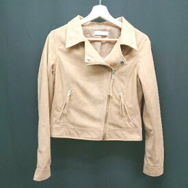 ◇ CECIL McBEE カジュアル ライダース スウェード 着回し　長袖 ジャケット サイズM ライトキャメル レディース E 【中古】