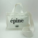 ◇ Θ epine エピヌ ロゴプリント ハンド ショルダー バッグ ホワイト系 レディース E 【中古】