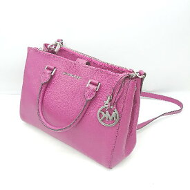 ◇ Θ MICHAEL KORS ブランドロゴパーツ装飾 2way トート ショルダーバッグ パープル系 シルバー レディース E 【中古】