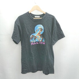 ◇ ⊂ F-LAGSTUF-F フラグスタフ プリント 半袖 Tシャツ サイズ表記なし ブラック メンズ E 【中古】