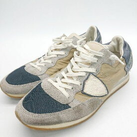 ◇ Philippe Model イタリア製 Paris ヴィンテージ 花柄 稀少 ローカットスニーカー サイズ41 ネイビー マルチ レディース E 【中古】