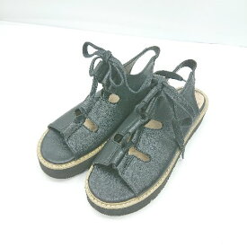 ◇ ⊂ niko and … ニコアンド サンダル サイズM ブラック レディース E 【中古】
