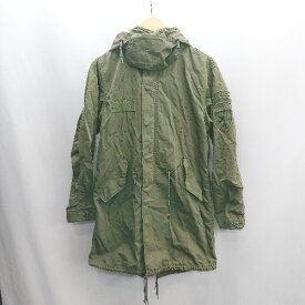 ◇ ⊇ uniform experiment ユニフォームエクスペリメント ペイントデザイン 長袖 モッズコート サイズ1 カーキ メンズ E 【中古】
