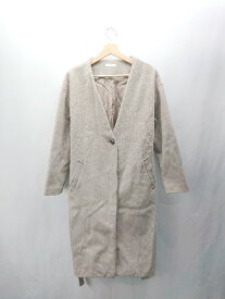 ■ ⊇ FUN ファン 長袖 チェスターコート サイズF ブラウン系 レディース E 【中古】