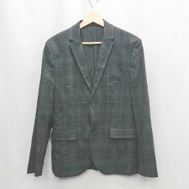 ◇ ⊇ H&M エイチアンドエム チェック 長袖 テーラードジャケット サイズ48S ブラック系 メンズ E 【中古】