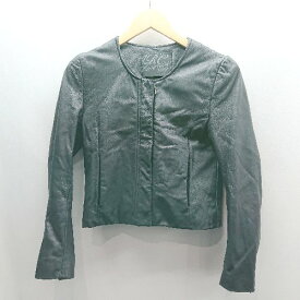 ◇ ⊇ AMERICAN RAG CIE アメリカンラグシー 羊革 長袖 ライダースジャケット サイズM ブラック レディース E 【中古】