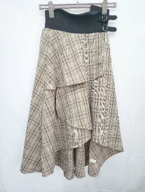 ◇ ⊆ CECIL McBEE セシルマクビー チェック柄 ロング丈 フィッシュテール スカート サイズM ブラウン レディース E 【中古】