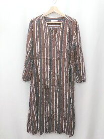 ◇ ⊂ amherst　アムハースト ストライプ ロング ロング ワンピース サイズM ブラウン系 レディース E 【中古】