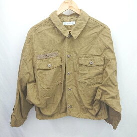 ◇ ⊂ ANTGAUGE アントゲージ ストリートカルチャー 長袖 コットンボタンデザインシャツ サイズF カーキー系 レディース E 【中古】