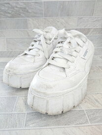 ◇ Θ PUMA プーマ 厚底 メイズ スタック スニーカー シューズ サイズ24.0cm ホワイト系 レディース E 【中古】