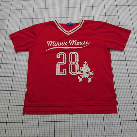 ◇ ⊂ 東京ディズニーリゾート ミニーマウス 28 赤メッシュTシャツ メンズ M～LL E 【中古】