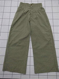 ◇ Θ ジュメル JUMELLE チェック柄ワイドパンツ グリーン系 S レディース E 【中古】