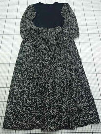 ◇ Θ ナチュラ couture 720130 花柄切替ワンピース ブラック系 レディース E 【中古】
