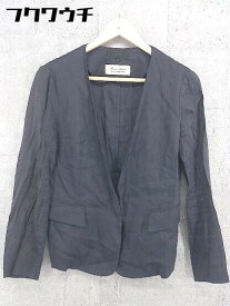◇ UNTITLED アンタイトル シングル 1B　リネン混 長袖 ジャケット サイズ1 ネイビー　 レディース 【中古】