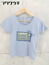 ◇ fig London フィグロンドン プリント 半袖 Tシャツ カットソー サイズF ブルー レディース 【中古】