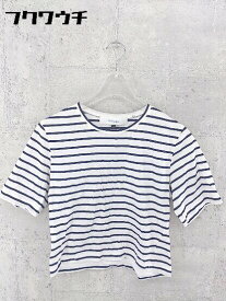 ◇ LE CIEL BLEU ルシェルブルー ボーダー 半袖 Tシャツ カットソー サイズ38 ホワイト ネイビー レディース 【中古】