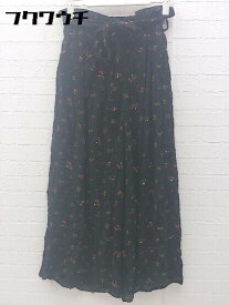 ◇ ◎ niko and... ニコアンド ウエストベルト付 総柄 ワイド パンツ サイズM ブラック マルチ レディース 【中古】