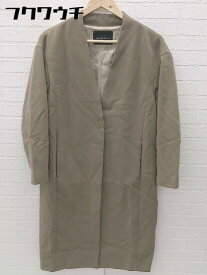 ■ green label relaxing UNITED ARROWS ノーカラー 長袖 コート サイズ36 ブラウンベージュ系 レディース 【中古】