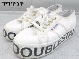 ◇ DOUBLE STANDARD CLOTHING SUPERGA 厚底 ロゴ ローカット スニーカー シューズ サイズ35 ホワイト レディース 【中古】