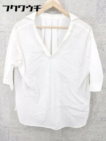 ◇ PEGGY LANA ペギーラナ 八分袖 スキッパー シャツ サイズ1 ホワイト レディース 【中古】