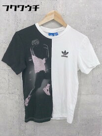 ◇ adidas アディダス 半袖 Tシャツ カットソー サイズS ホワイト ブラック レディース 【中古】