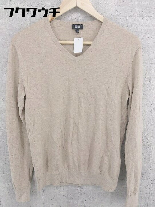 楽天市場 Uniqlo ユニクロ コットン ニット 長袖 Vネック セーター サイズm ベージュ メンズ 中古 フクワウチ