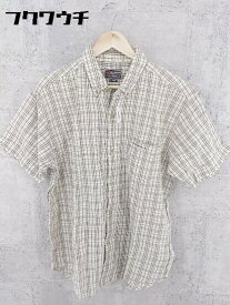 ◇ oneill オニール 半袖 チェック シャツ L ホワイト ベージュ系 # 1002799992237 【中古】