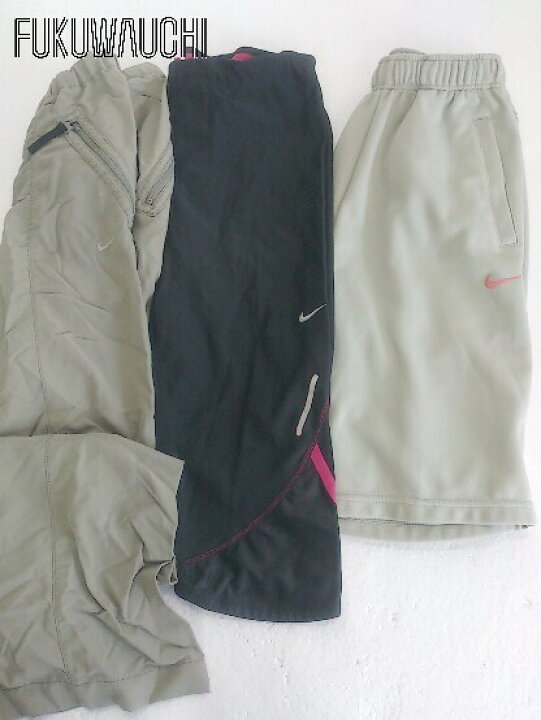 ◇ NIKE ナイキ まとめ売り3点セット S&MXLサイズ パンツ ハーフ パンツ レディース 【中古】 フクワウチ ◇ NIKE ナイキ まとめ売り3点セット Mサイズのみ スウッシュ 半袖 Tシャツ カットソー レディース