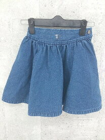 ◇ TRUSSARDI トラサルディ キッズ 子供服 膝丈 ギャザー スカート 130 インディゴ レディース 【中古】