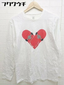 ◇ Design Tshirts Store graniph プリント 長袖 Tシャツ カットソー サイズL ホワイト メンズ 【中古】
