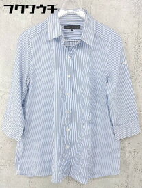 ◇ green label relaxing UNITED ARROWS ストライプ柄 長袖 シャツ サイズ38 ホワイト ブルー レディース 【中古】