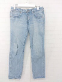 ◇ JEANASIS ジーナシス ダメージ加工 ウォッシュ加工 ジーンズ デニム パンツ サイズM ライトブルー系 レディース E 【中古】