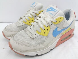 ◇ Nike Air Max 90 'Summit White University Blue' DJ9991-100 スニーカー サイズ24.5cm アイボリー 系 レディース E 【中古】