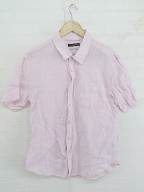 ◇ MORGAN HOMME モルガンオム リネン混 半袖 シャツ サイズ XL ピンク メンズ P 【中古】